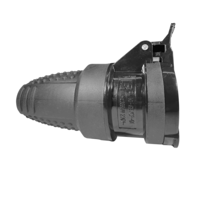 ELP45002 | ELP45002 | ΦΙΣ SCHUKO 16Α ΛΑΣΤΙΧΕΝΙΟ ΘΗΛΥΚΟ IP44 ΜΑΥΡΟ