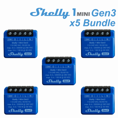 Shelly 1 Mini Gen 3 x5 Bundle | Shelly 1 Mini Gen 3 x5 Bundle