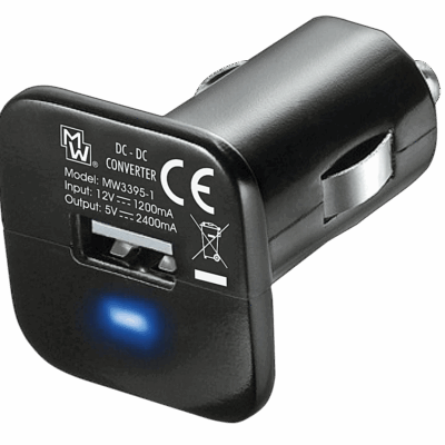 MW-3395-1 Φορτιστής αυτοκινήτου 5V 2400mA με έξοδο USB (3.2.11) AMARAD