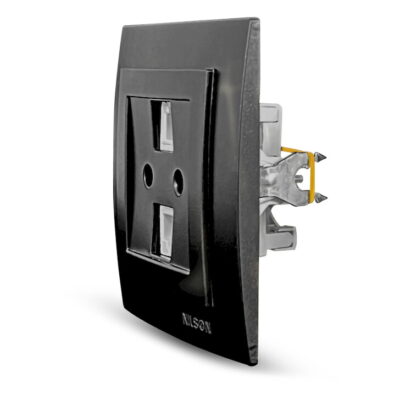 24381048 Μαύρη ματ πρίζα δικτύου RJ45-CAT5-RJ11 GEYER