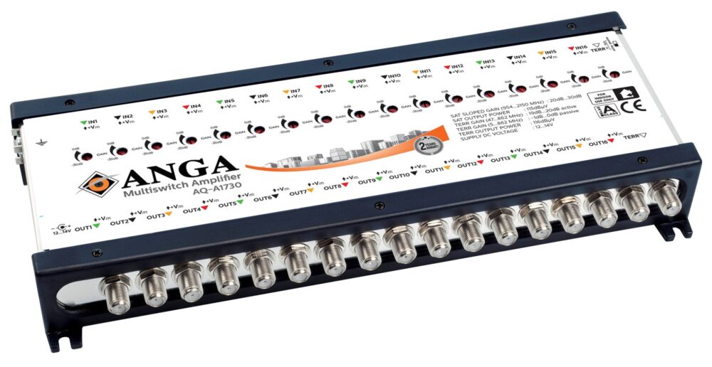 ANGA AQ-A1730 ΕΝΙΣΧΥΤΗΣ (4 ΔΟΡΥΦΟΡΟΙ + ΕΠΙΓΕΙΟ) 3db ΡΥΘΜΙΖΟΜΕΝΟΣ