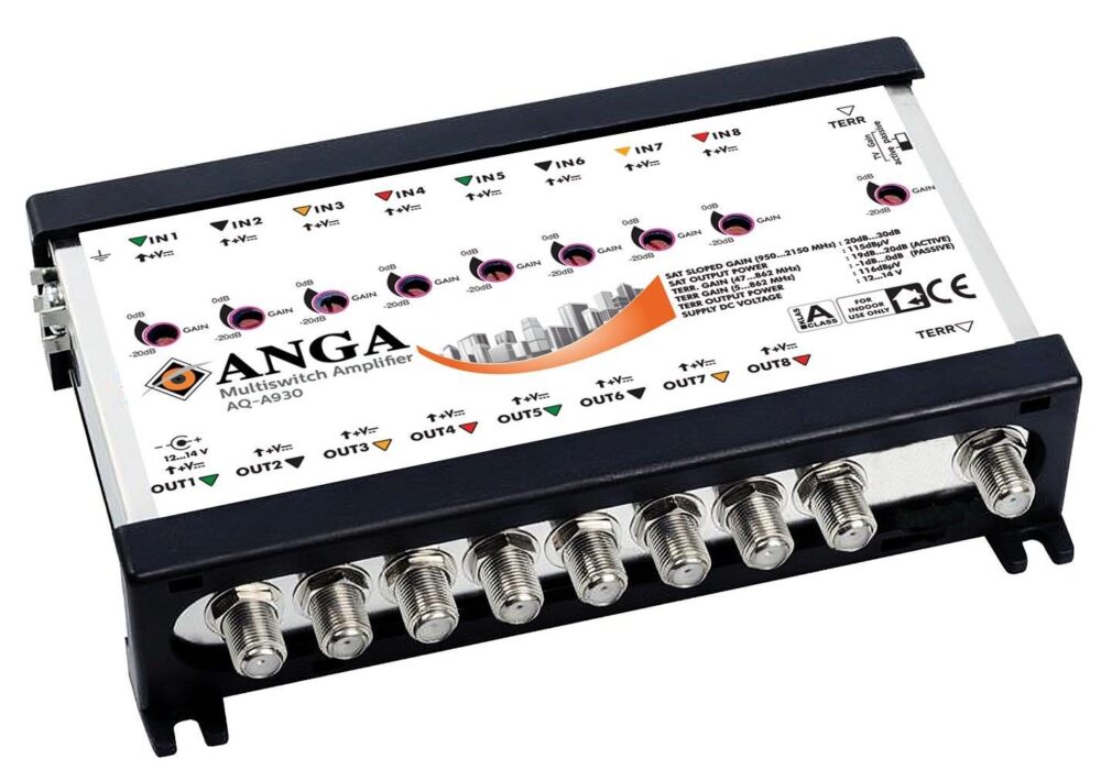 ANGA AQ-A930 ΕΝΙΣΧΥΤΗΣ (2 ΔΟΡΥΦΟΡΟΙ + ΕΠΙΓΕΙΟ) 3db ΡΥΘΜΙΖΟΜΕΝΟΣ