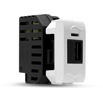 7664.USB Πριζα usb λευκο GEYER