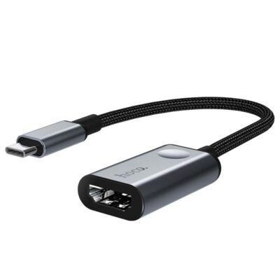 Αντάπτορας Hoco HB21 USB-C σε HDMI Θηλυκό 4K 30Hz 3840 x 2160P Μαύρο-Ασημί 15cm