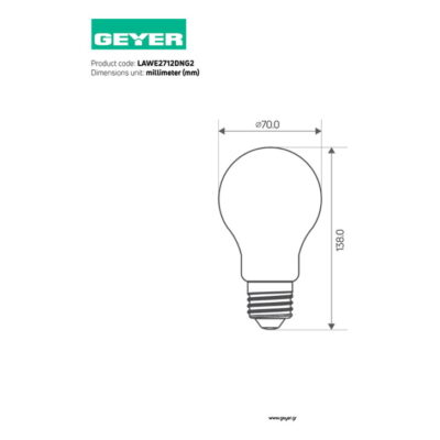 LAWE2712DNG2 Λάμπα LED Κλασική A70 12W E27 3000K 1160lm με Sensor Ημέρα/Νύχτα GEYER