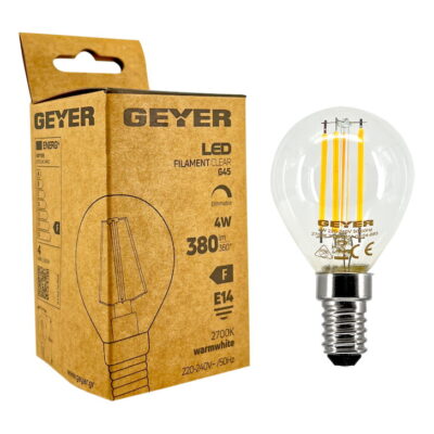 LFGLW144D Λάμπα LED Σφαιρική Filament G45 4W E14 2700K 380lm dim GEYER