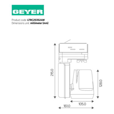 LTRC253524W Φωτιστικό ράγας LED 35W 4000K 3800lm 24° λευκό GEYER