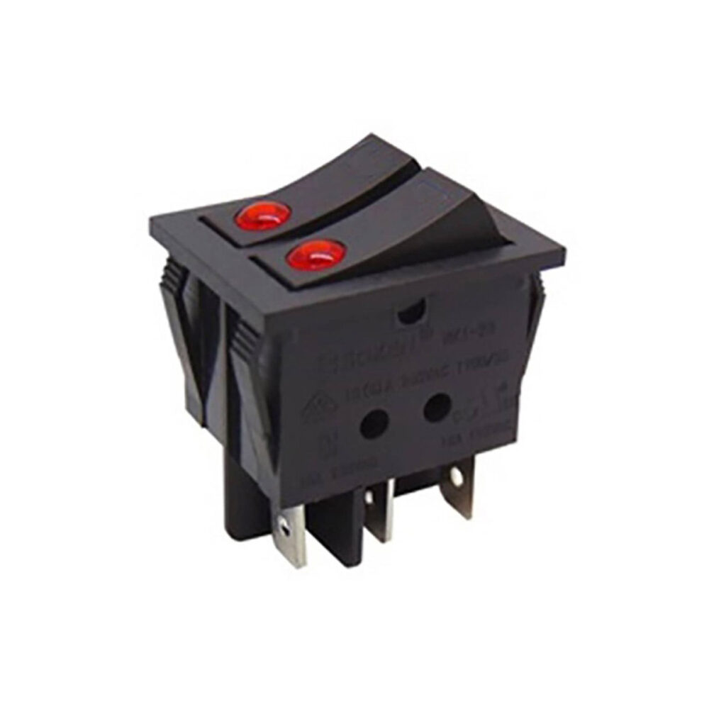 FL3-KCD2-2101EN-2  Διπλός  διακόπτης rocker φωτιζόμενος 250V ON-OFF