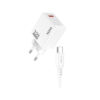 KSC-1236/WHITE   ΛΕΥΚΟΣ ΦΟΡΤΙΣΤΗΣ ΜΕ ΚΑΛΩΔΙΟ  TypeC 1m fast charging