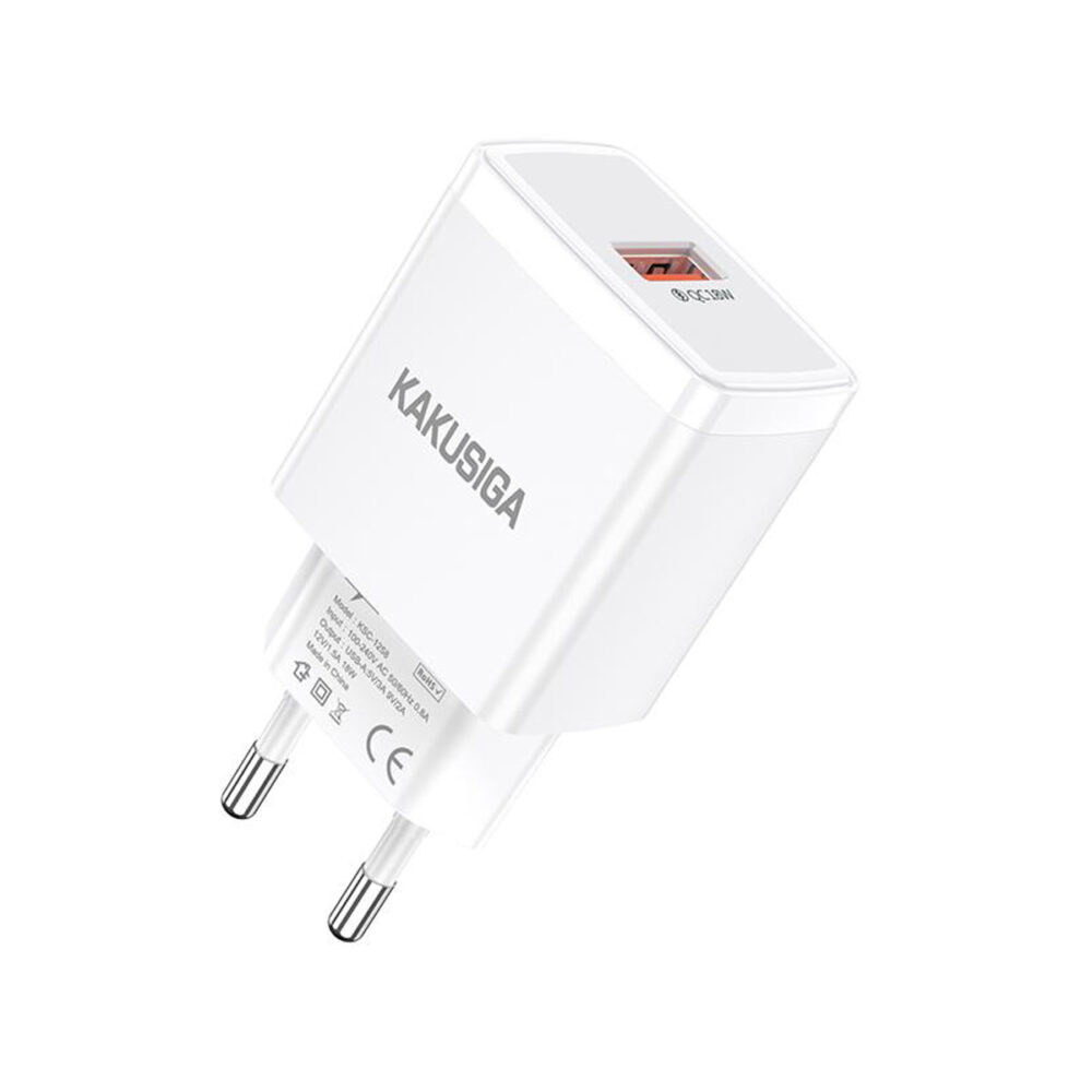 KSC-1258/WHITE ΛΕΥΚΟΣ ΦΟΡΤΙΣΤΗΣ USB 18W fast charging