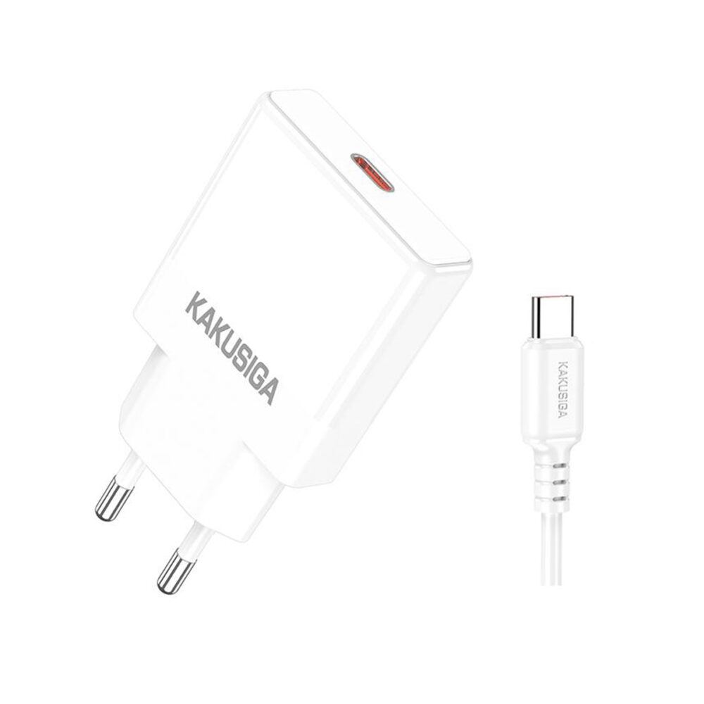 KSC-1266/WHITE ΛΕΥΚΟΣ ΦΟΡΤΙΣΤΗΣ USB 25W ΜΕ ΚΑΛΩΔΙΟ TYPEC fast charging