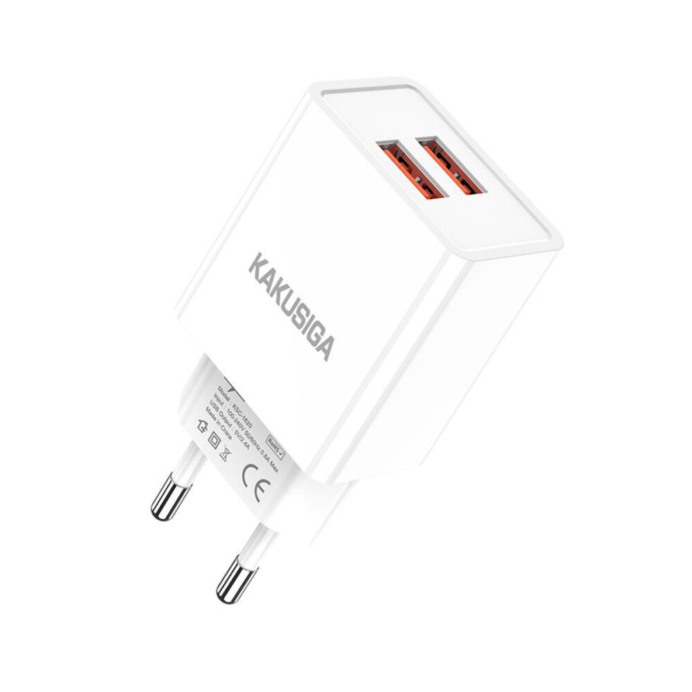 KSC-1620/WHITE ΛΕΥΚΟΣ ΔΙΠΛΟΣ ΦΟΡΤΙΣΤΗΣ USB