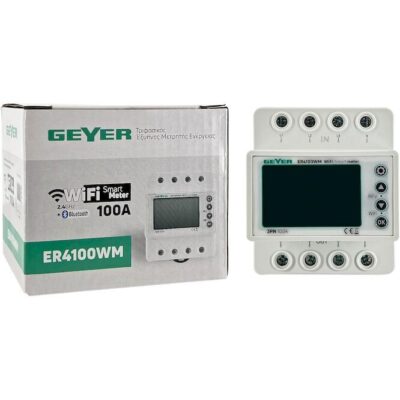 ER4100WM Wifi Μετρητής ενέργειας και επητηρητής τάσης 3Φ 100Α 4Μ GEYER