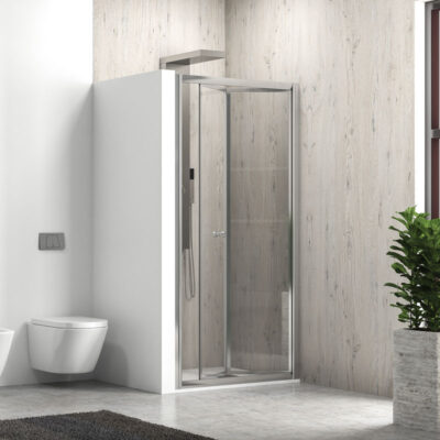 Καμπίνα σπαστή από τοίχο σε τοίχο με διάφανο κρύσταλλο M4S Cromo KARAG 81x180cm