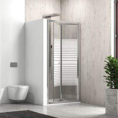 Καμπίνα σπαστή από τοίχο σε τοίχο με σεριγραφάτο κρύσταλλο M4S Cromo KARAG 71x180cm