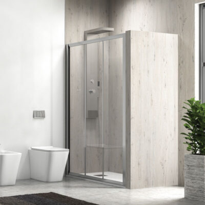 Καμπίνα από τοίχο σε τοίχο με διάφανο κρύσταλλο PENTA 300 Cromo KARAG 140x190cm