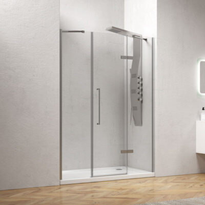 Καμπίνα από τοίχο σε τοίχο με διάφανο κρύσταλλο TINOS 600 Cromo KARAG 150x200cm (σταθερό 26cm)