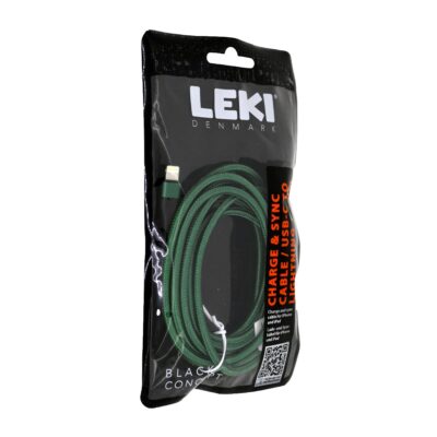 Καλώδιο Σύνδεσης και Φόρτισης Leki Black Concept USB-C σε Lightning Braided Πράσινο 2m