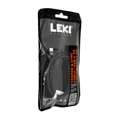 Καλώδιο Σύνδεσης και Φόρτισης Leki Black Concept USB-A σε Lightning Braided Μαύρο 1m