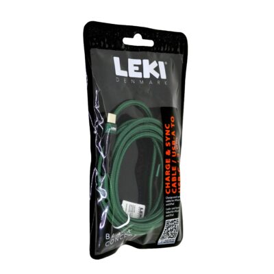 Καλώδιο Σύνδεσης και Φόρτισης Leki Black Concept USB-A σε USB-C Braided Πράσινο 2m