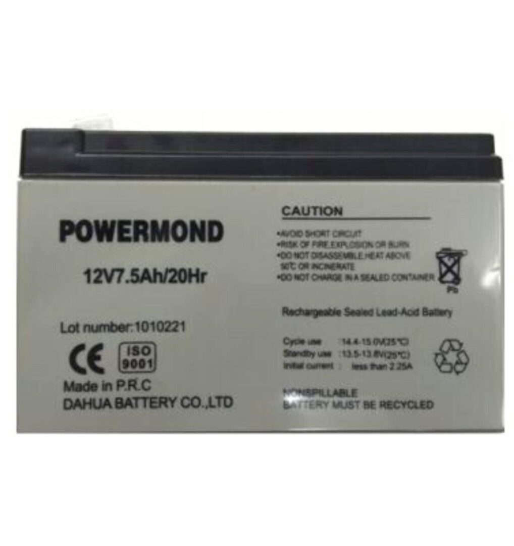101-037-o1-2 Μπαταρία 12V/ 7.5 AH POWERMOND Επαναφορτιζόμενη Μολύβδου ΜΕ ΦΑΡΔΥ ΠΟΛΟ