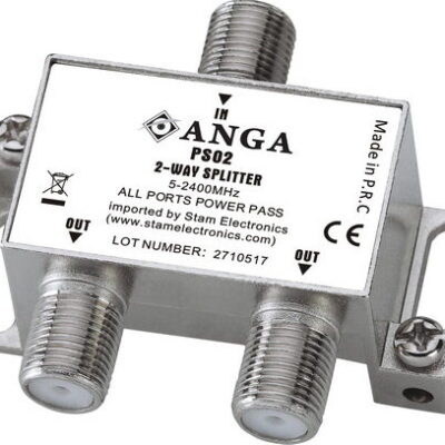 ANGA PS02 Splitter 2 Εξόδων TV/SAT 5-2400MHz Με διέλευση τάσης