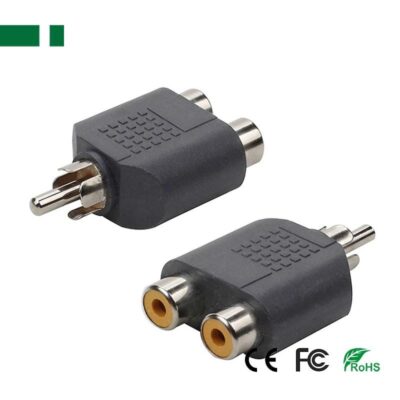 ANGA Adapter RCA αρσενικό σε 2x RCA θηλυκά