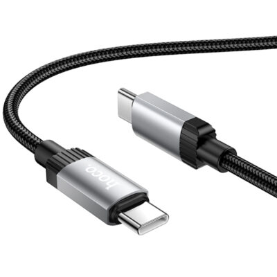 Καλώδιο Hoco X117 Star USB-C σε USB-C 60W με Ένδειξη Φόρτισης LED Braided Μαύρο 1m