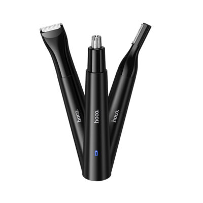 Επαναφορτιζόμενο Trimmer Hoco HP37 για Μύτη Πρόσωπο και Σώμα 320mAh με 3 Εναλλάξιμες Κεφαλές Μαύρο