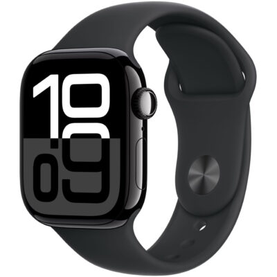 Apple Watch Series 10 Aluminum 42mm GPS eSim NFC IP6X Aluminum Case Jet Black με Sport Band Black MWWE3QF/A