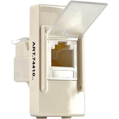 744102S Πρίζα τηλεφώνου 1 θέσης Ιβουάρ Cat.3 RJ/11 6/4 GEYER