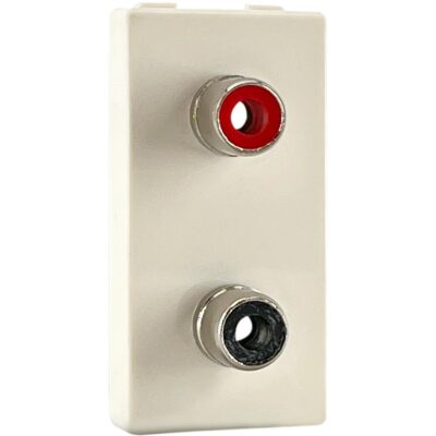 747602S Πρίζα ηχείων 1 θέσης 2XRCA Ιβουάρ GEYER