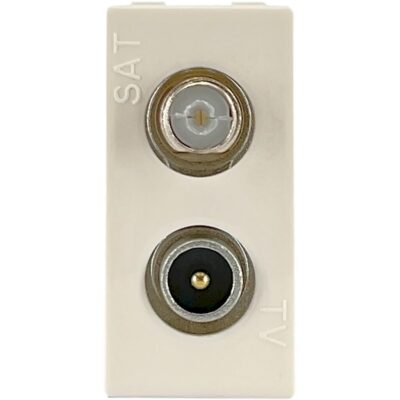 747702S Πρίζα TV-SAT τερματική 1 θέσης  Ιβουάρ 0db GEYER