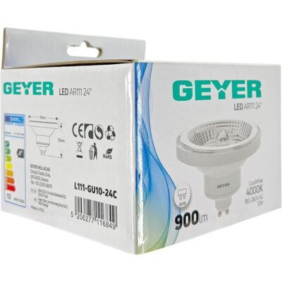 L111-GU10-24C Λάμπα LED AR111 12W GU10 4000K 710lm 24° GEYER