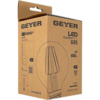 LFGNSW276 Λάμπα LED Γλόμπος Filament matt G95 6W E27 2700K 650lm GEYER