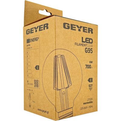 LFGNW276 Λάμπα LED Γλόμπος Filament G95 6W E27 2700K 700lm GEYER