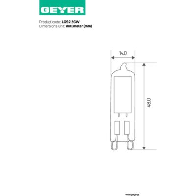 LG92.5GW Λάμπα LED G9 Glass 2.5W 3000K 230lm GEYER