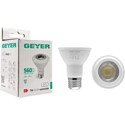 LP20WE277 Λάμπα LED PAR20 7W E27 3000K 560lm GEYER
