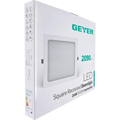 LPLW24TS3 PL LED τετράγωνο 24W 3000K 2090lm 200x200mm GEYER