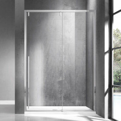 Καμπίνα από τοίχο σε τοίχο με διάφανο κρύσταλλο SANTORINI 400 Cromo KARAG 130x200cm