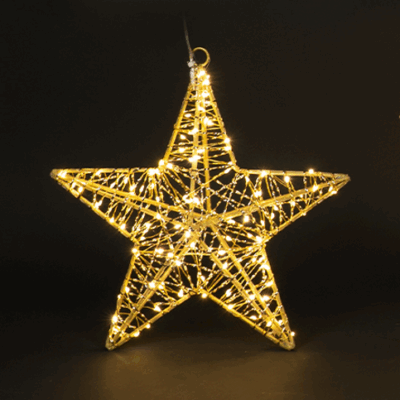 Αστέρι μεταλλικό φωτιζόμενο LED 120L θερμό 30εκ. IP44 EVIVAK