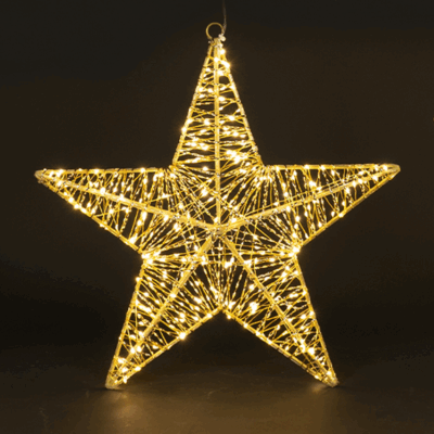 Αστέρι μεταλλικό φωτιζόμενο LED 320L θερμό 40εκ. IP44 EVIVAK