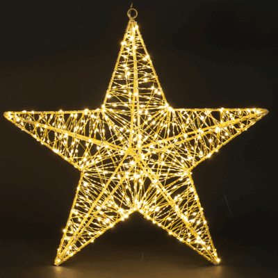 Αστέρι μεταλλικό φωτιζόμενο LED 480L θερμό 50εκ. IP44 EVIVAK