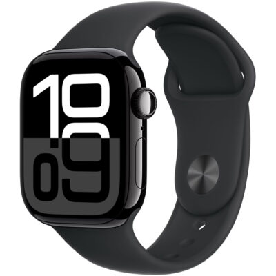 Apple Watch Series 10 Aluminum 42mm GPS eSim NFC IP6X Aluminum Case Jet Black με Sport Band Black MWWE3QF/A