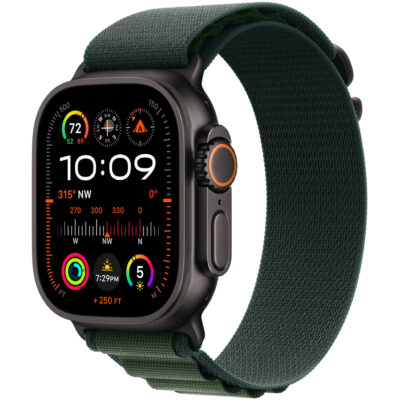Apple Watch Ultra 2 49mm GPS eSIM NFC IP6X Titanium Case με Dark Green Alpine Loop MX4T3NF/A