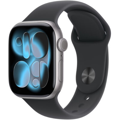 Apple Watch Series 11 (2025) Aluminum 46mm GPS eSim NFC IP6X Aluminum Case Space Grey με Sport Band Black MEV04ZR/A