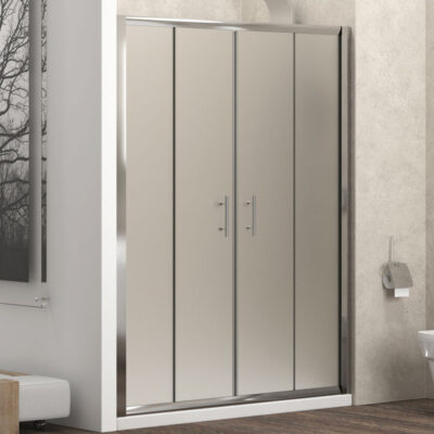 Καμπίνα από τοίχο σε τοίχο με σατινέ κρύσταλλο FLORA 600 Cromo KARAG 210x190cm