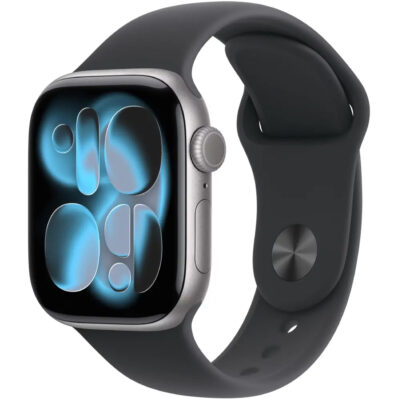 Apple Watch Series 11 (2025) Aluminum 42mm GPS NFC IP6X  Aluminum Case Space Grey με Sport Band Black MEQW4WF/A