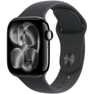 Apple Watch Series 11 (2025) Aluminum 46mm GPS NFC IP6X  Aluminum Case Jet Black με Sport Band Black MEUX4WF/A