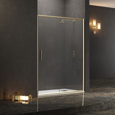 Καμπίνα από τοίχο σε τοίχο με διάφανο κρύσταλλο EFE 600 Gold KARAG 160x190cm
